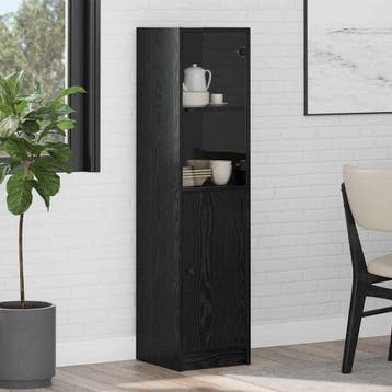 vidaXL Highboard Zwart Eiken 35 x 37 x 142 cm Bewerkt hout, Verzenden
