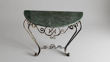 Tafel - Smeedijzer en marmer - Metaal, Marmer