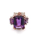 Zonder minimumprijs - Ring - 9 kt. Roségoud, Zilver Spinel -