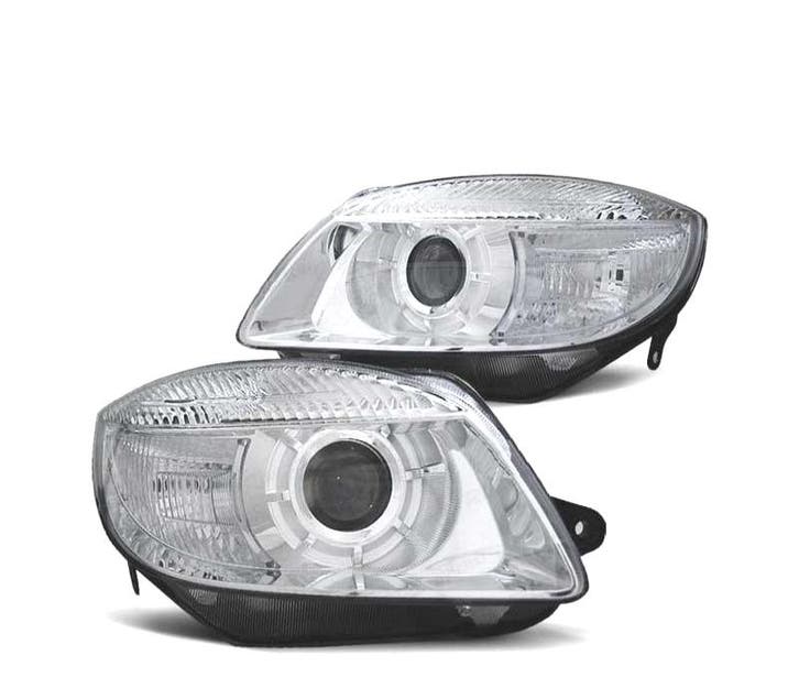 Phares Pour Skoda Fabia Roomster 06-10 Chromé H7, Auto-onderdelen, Verlichting, Verzenden
