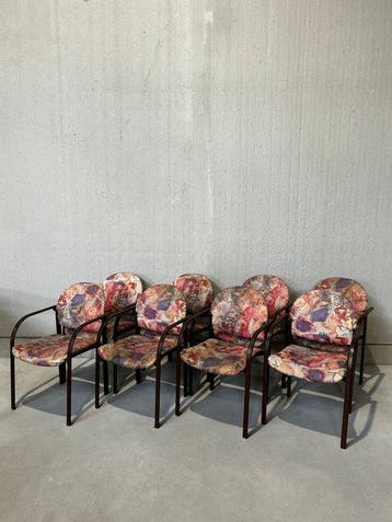 Stoel - Metaal - Set van acht postmoderne stapelbare