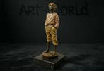 Statue, “De fluiter” 20.5 cm - 20.5 cm - Bronze, Marbre