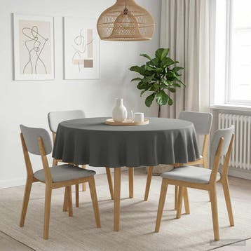 vidaXL Tafelkleed 5 st Rond Lichtgrijs Ø 160 cm, Verzenden
