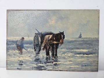 Jurrien Marinus Beek (1879-1965) - Schelpenvissers aan zee, Antiek en Kunst