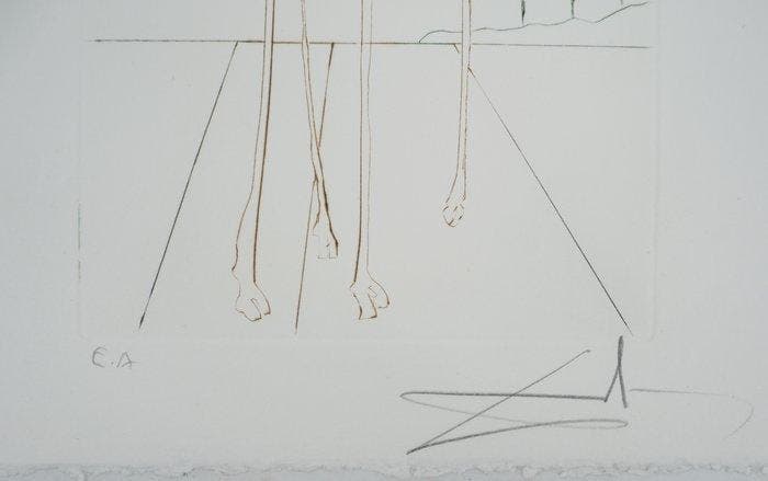 Salvador Dali (1904-1989) - Girafe en feu, Antiek en Kunst, Antiek | Overige Antiek