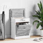 vidaXL Schoenenkast 50x28x58 cm paulowniahout grijs, Verzenden