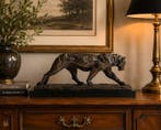 sculptuur, zeer grote zware bronzen panter - 23 cm - brons