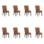 Set van 8 Leren eetkamerstoelen Just - Rancho Cognac, Ophalen of Verzenden, Nieuw, Leer, Eén