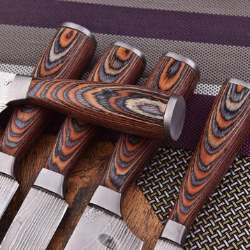 Keukenmes - Chefs knife - Pakka Wood en gevouwen staal -