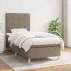 vidaXL Boxspring met matras stof taupe 80x200 cm, Verzenden, Nieuw