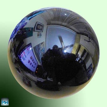 Gepolijste bol van zwarte obsidiaan - Hoogte: 120 mm -