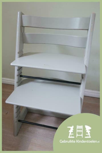 D'OCCASION/GEBRUIKTE: Stokke Tripp Trapp taupe grijs, Zo goed als nieuw, Meegroeistoel, Stoelverkleiner