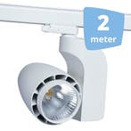 *TIP*  LED railverlichting vento wit 2 spots + 2m rails, Ophalen of Verzenden, Nieuw