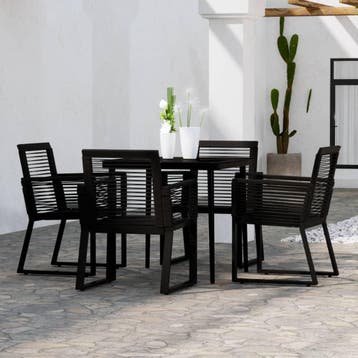 vidaXL 5-delige Tuinset zwart, Verzenden, Tuinset