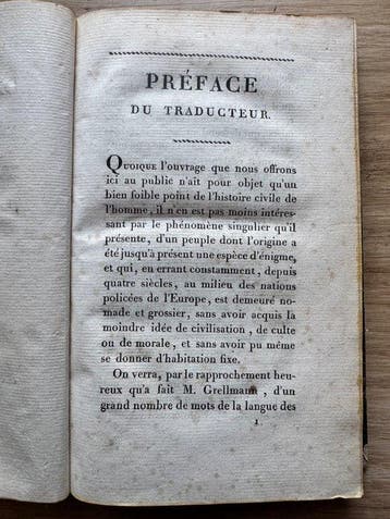 Grellmann - Histoire des Bohémiens, ou tableau des mœurs,