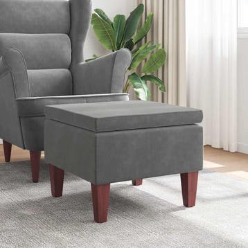 Kruk Fluweel Grijs | 58% korting | Retour deal (voetenbank), Verzenden, Stijlvol, Nieuw, 50 tot 75 cm