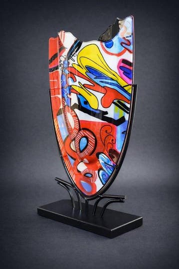 Vase - Verre, Métal - Pop Art et art du verre