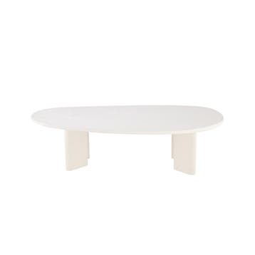 Salontafel Mangohout Organisch Maya Microcement 120 Wit cm, Verzenden, Nieuw, Industriële meubels, Overige vormen