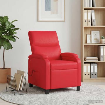 vidaXL Massage Relaxstoel Rood Kunstleer, Verzenden