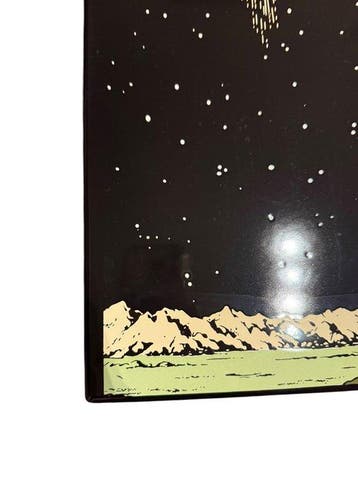 Tintin - Tintin plaque émaillée lune convention