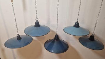 Lampe à suspendre (5) - Émail, Acier - Lot de 5 lampes
