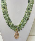 Collier , ZEER LANG, (190 cm) van natuurlijk rutielkwarts