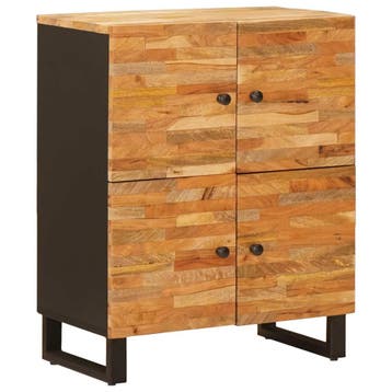 vidaXL Bijzetkast met opslag Bruin 60 x 33 x 75 cm Massief, Verzenden, Nieuw