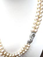 Collier or Perle - diamants 1 ct