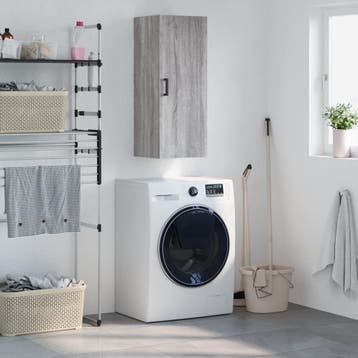 vidaXL Bovenkast 34,5x34x90 cm grijs sonoma eikenkleurig, Verzenden, Nieuw