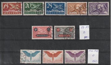 Suisse 1924/1934 - Sélection de timbres-poste aériens sur 2
