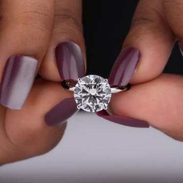 Zonder minimumprijs - Ring - 14 karaat Witgoud - 4.00ct. tw., Nieuw