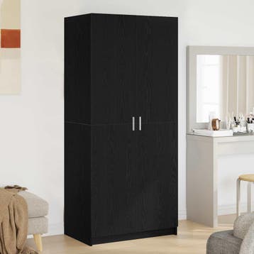 vidaXL Kledingkast Zwart Eiken 80 x 50,5 x 180 cm Bewerkt, Verzenden, Nieuw