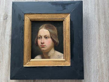Jozef Dinnewet (1827-1889) - Jonge dame, Antiek en Kunst