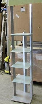 Stelling met glazen platen, B40 x D40 x H185 cm, Nieuw in verpakking