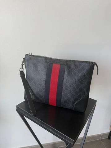Gucci - Clutch GG Supreme Web Stripe - Sac à main, Nieuw