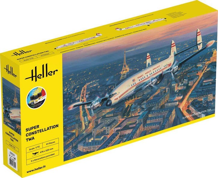 Heller 58391 STARTER KIT Super Constellation TWA Bouwpakket, Hobby & Loisirs créatifs, Modélisme | Avions & Hélicoptères, Envoi