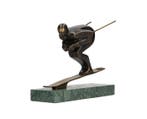 Sculpture, Ski Athlete - 19.7 cm - Bronze, Marbre