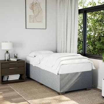 vidaXL Bedframe zonder matras 90x190 cm stof lichtgrijs, Verzenden
