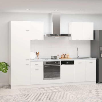 vidaXL 7-delige Keukenkastenset Lyon bewerkt hout wit, Verzenden