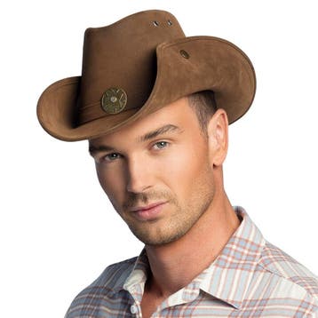 Cowboyhoed Leatherlook Deluxe, Verzenden, Nieuw