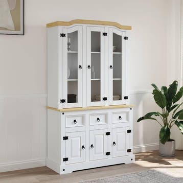 vidaXL Hoge kast Corona 112x43x191,5 cm massief Mexicaans, Verzenden, Nieuw