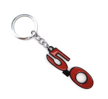 5.0 MUSTANG LOGO KEYCHAIN - RED/BLACK, Ophalen of Verzenden