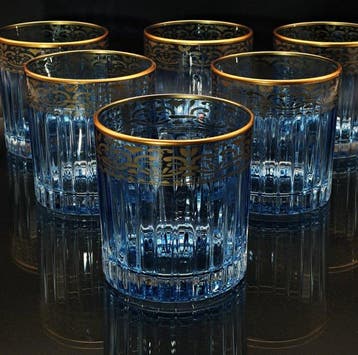 Artemisia - Drinkset (6) - Kristal, gouden zecchino - Whisky