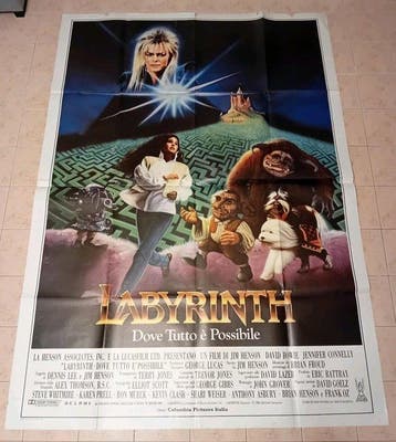 DAVID BOWIE - LABYRINTH original Huge poster JENNIFER