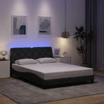 vidaXL Bedframe met LED zonder matras 140x190 cm stof, Verzenden