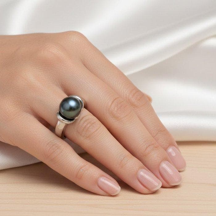 Bague - 18 carats Or blanc Perle, Bijoux, Sacs & Beauté, Bagues