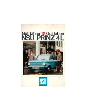 1967 NSU PRINZ 4L BROCHURE DUITS, Ophalen of Verzenden