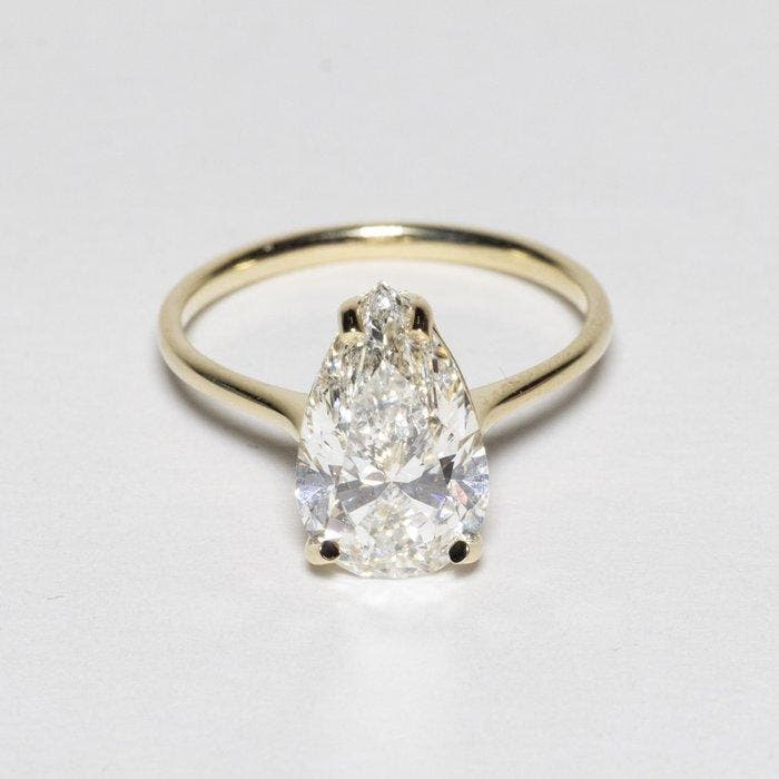 Verlovingsring - 14 karaat Geel goud - 3.03ct. tw. Diamant, Handtassen en Accessoires, Antieke sieraden