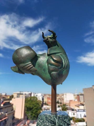 Italo Celli (XX-XXI) - Sculpture, toro - 30 cm - Bronze