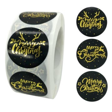500 Kerst Stickers Op Rol - 2.5cm - Kerststickers -, Verzenden